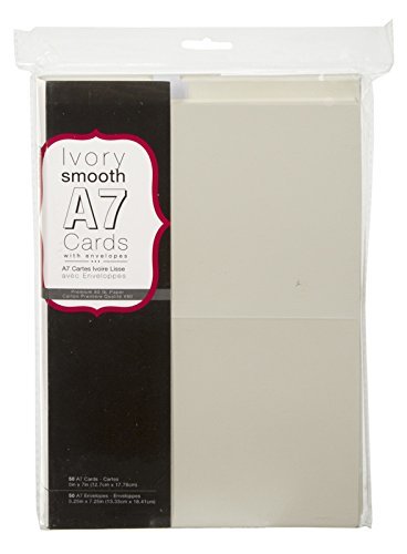 Blank Cards and Envelopes Ivory 5 x 7 50 pcs Value Pack Paper Stamping Embossing