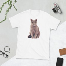 Cute Cat with glasses Short-Sleeve Unisex T-Shirt