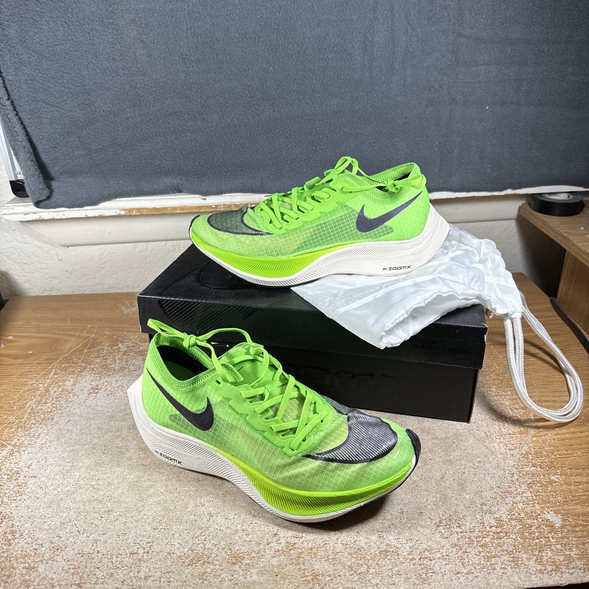 Nike Air ZoomX Vaporfly Next Marathon Electric 5.5M 7W Green Guava