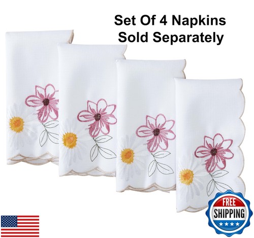 Newbridge Ostern gelb Sonnenblumen und Gänseblümchen bestickt Servietten, Cutwork F - Bild 2 von 5