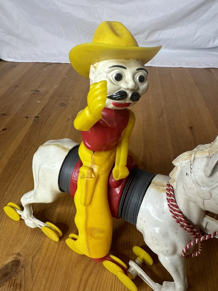 MR. COWBOY VINTAGE SLINKY PULL TOY HORSE RARE - Image 3 of 4