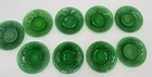 9 Vtg Anchor Hocking Forest Green Plate 4.25" Sandwich Glass Dessert Snack Small