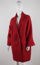 Chanel 09A Size FR36 Red Alpaca Wool Cocoon Tweed Coat CC Buttons