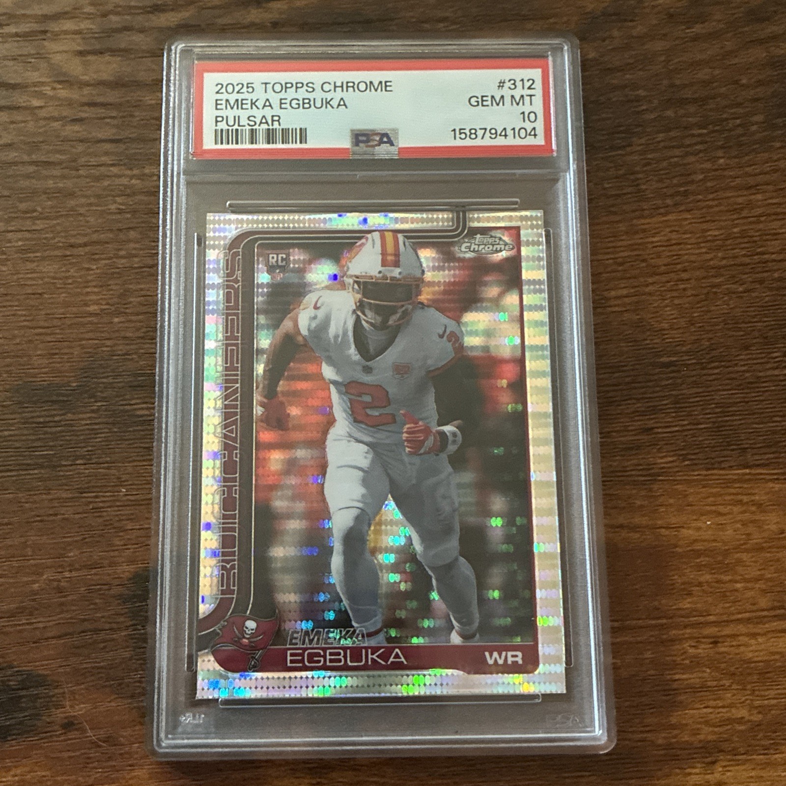 2025 Topps Chrome Emeka Egbuka RC Pulsar Refractor #312 PSA 10 GEM MT LOW POP
