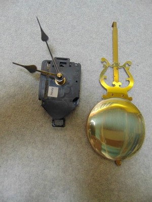 QUARTZ CLOCK REPLACEMENT MOVEMENT WITH HANDS AND PENDULUM WORKING