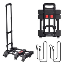 Folding Hand Truck 500lbs, Heavy Duty Luggage Cart, Portable Utility Dolly Pl...