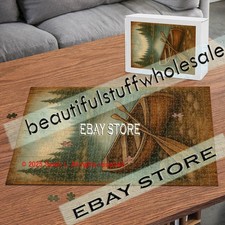 500 piece jigsaw puzzle Canoe Oars Cabin