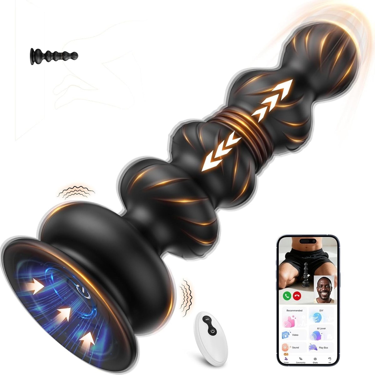 Thrusting Anal Beads Butt Plug Dildo Vibrator Prostate Massager Sex Toys  for Men | eBay