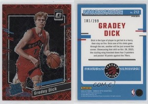2023-24 Panini Donruss Optic Rated Red Velocity Prizm /299 Gradey Dick Rookie RC