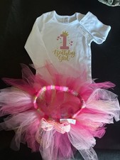 Little Girl First Birthday Outfit Top 12-18 Months Tutu 12-24 Months