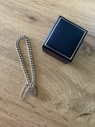 Sterling Silber ASJ Herz Vorhängeschloss zierliches Doppel Gliederarmband 1977 gepunzt