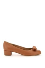 NIB NEW Salvatore Ferragamo Vara Tan Leather Women Bow Pumps 5 6 7 8 9 10 10.5