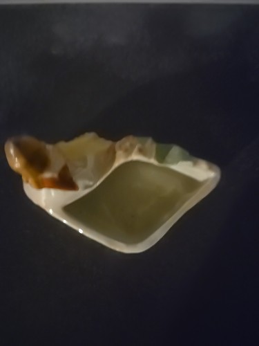 Vintage Japan Air/Succulent Planter Lady sitting Boat Lusterware Cerramic 5"x3" - Picture 4 of 5