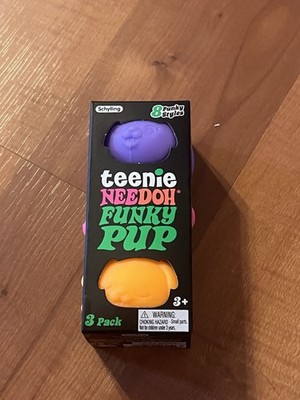 Teenie Funky Pup NeeDoh Squeeze Toy Neon Stress Ball -3 Pack Exact Colors