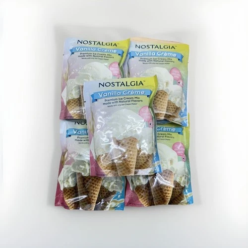 Nostalgia Vanilla Creme Ice Cream Mix Make with Rival Ice Cream Maker Lot Of 5