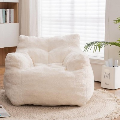 Bean Bag Chairs, Tufted Soft Stuffed with Filler, Fluffy and Lazy Sofa, Imper...