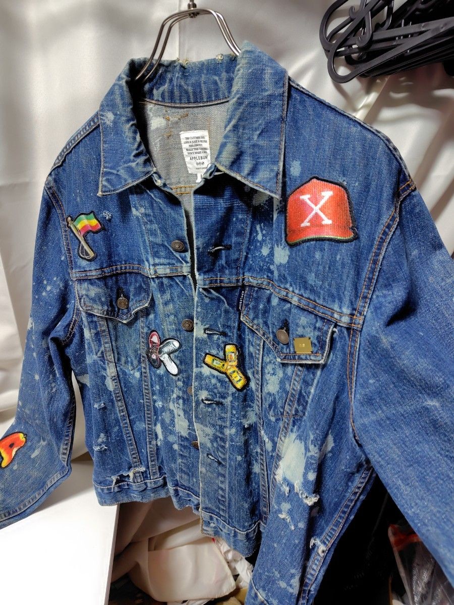 APPLEBUM vintage denim jacket patchwork damage pr… - image 2