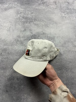 Vintage Nike Challenge Court Tennis Cap Hat Logo Y2K Beige Andre
