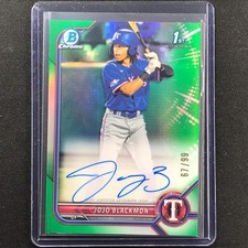 2022 Bowman Chrome Jojo Blackmon 1st Bowman Prospect Auto Green Refractor 67/99