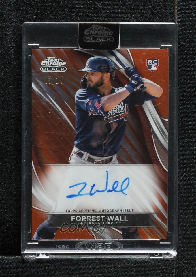 2024 Topps Chrome Black Orange Refractor 15/25 Forrest Wall Rookie Auto RC 19n6