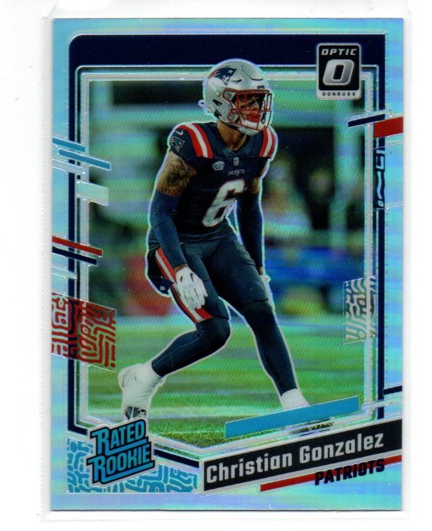 Christian Gonzalez 2023 Panini Donruss Optic Holo Prizm #274 RC Patriots