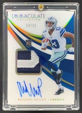 Michael Gallup 2018 Panini Immaculate Gold Patch Auto RC Cowboys /25