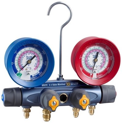 Yellow Jacket 46014 Brute II A2L Manifold with 3-1/8-inch Gauges