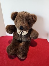 HTF Vintage 1980s American Wego Brown Bowtie Teddy Bear 12.5 Stuffed Plush 3672