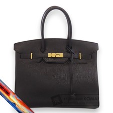 Borsa a mano Hermes Birkin 35 Gold Hardware in pelle fiordo
