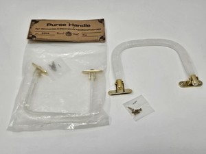 Lot of 2 Vintage White Lucite Plastic Craft Cigar Box Purse Handles Royal Coat