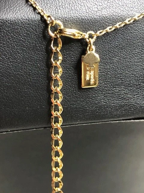 9395 Kate Spade Spark Envy Gold Tone Necklace w/ Green Crystal Pendant 17-20" - Image 3 of 3