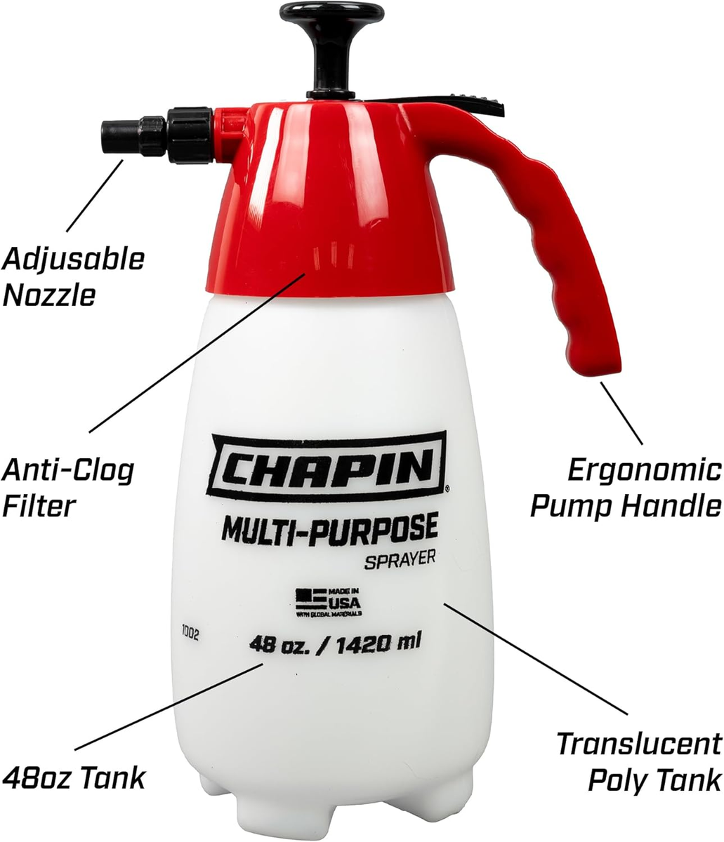 48oz Pump Sprayer Garden Spray Bottle Adjustable Nozzle USA Made