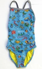 Dolfin Uglies Christmas Swimsuit Size 28 One Piece Moonlight V Back Holiday Swim