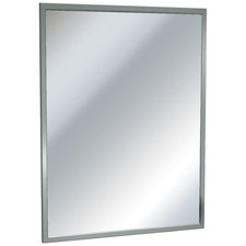 ASI 0620-1830 18" W x 30" H Rectangular Framed Bathroom Mirror - Stainless Steel