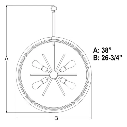 Vaxcel - Estelle 6-Light Pendant in Mid-Century Modern and Sputnik Style 38 - Picture 2 of 4