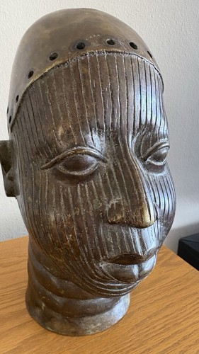Ife Bronze Head Of Oni Nigeria African Art Patina Heavy