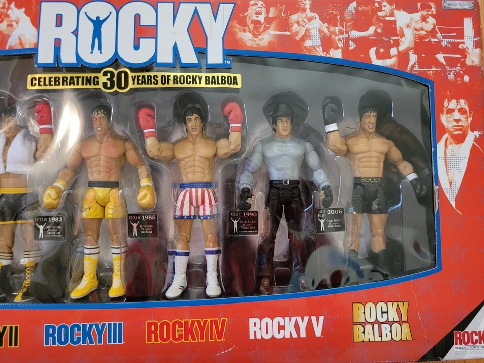 НОВЫЙ запечатанный набор из 6 фигурок Rocky Celebrating 30 Years of Rocky Balboa Jakks Pacific - Изображение 4 из 4