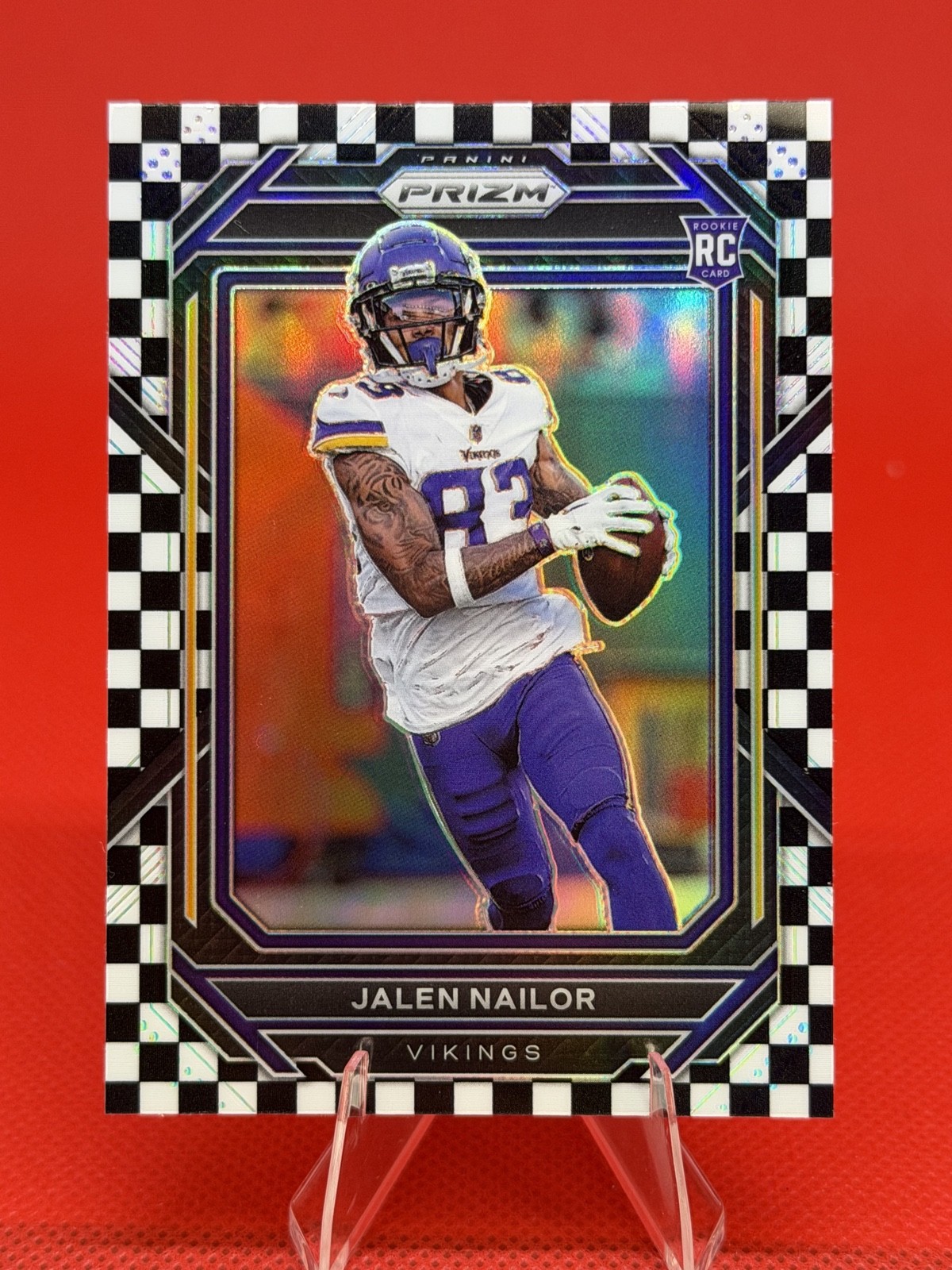 2022 Panini Prizm Rookies Jalen Nailor #358 Black & White Checker Prizm (RC) SSP