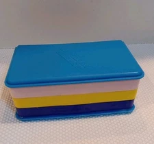 Vintage Emson 1988 Plastic Jewelry Keeper Compartment Colorful Storage  Box