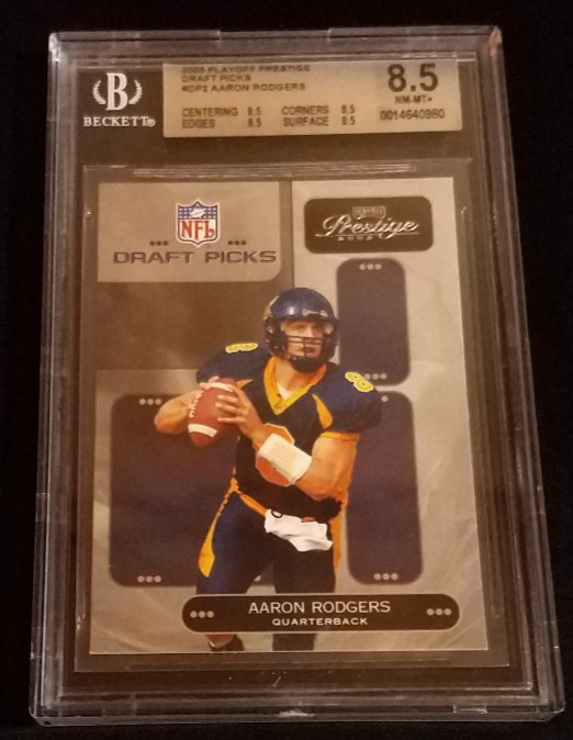 2005 Playoff Prestige #DP-2 Aaron Rodgers Rookie Draft Picks BGS 8.5 NM-MINT+