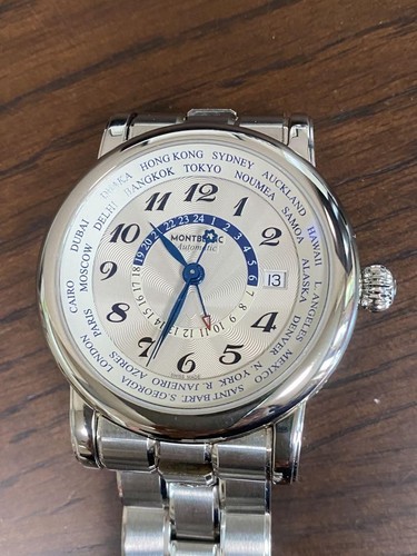 MONTBLANC Automatic Watch World Time Function White Dial Stainless ...