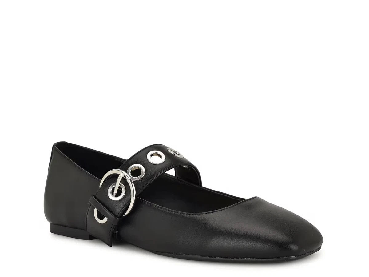 Chaussures Plates Nine West Velours Violet - Sangle Mary Jane Réglable, Taille 8