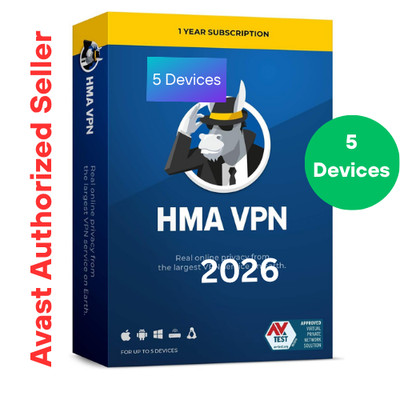 HMA VPN 5 Device / 1 Year (Unique Global Key) 2026 Avast Authorized Seller