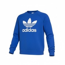 Adidas Originals Blue Trefoil Logo Crewneck Sweatshirt Youth Size XS