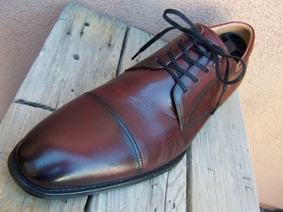 FLORSHEIM Mens Casual Dress Shoes Burgundy Leather Cap Toe Oxfords Size 12M NWOT