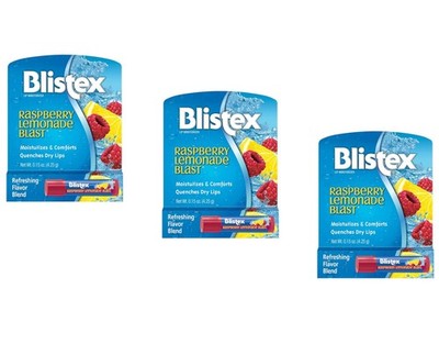 Blistex Raspberry Lemonade Blast Lip Moisturizer   Refreshing 3 Count, clear