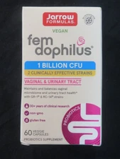 Jarrow Formulas Fem Dophilus 1 Billion CFU 60 Veggie Caps Vaginal Urinary Tract