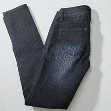 Jolt Women’s Skinny Jeans Size 1 Leopard Print Black Gray Stretch Denim