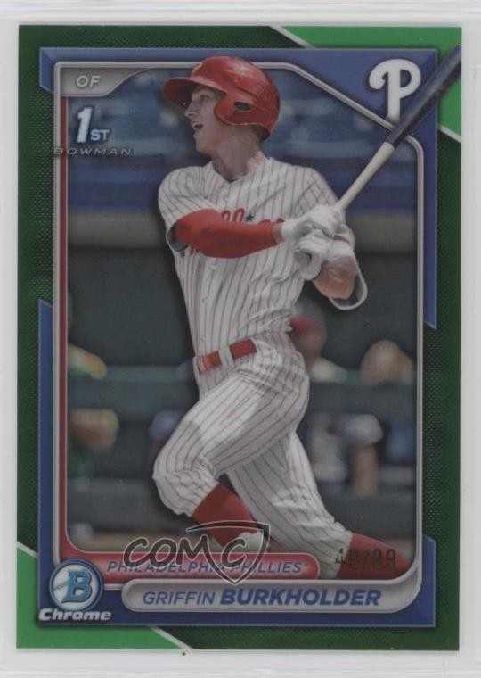 2024 Bowman Draft Chrome Green Refractor /99 Griffin Burkholder #BDC-60 16i3