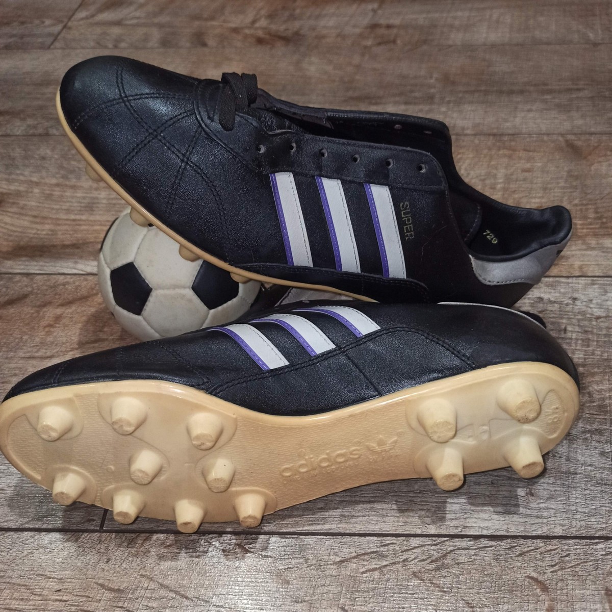 Vintage 80s Adidas Super FG Soccer Cleats Football Boots Size 8.5